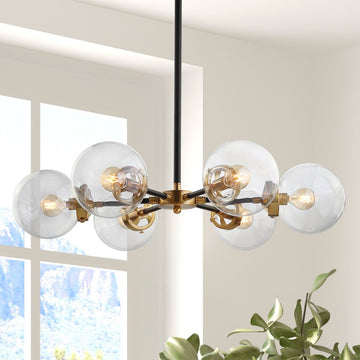 Caleb 28" Brass Cluster Pendant - JONATHAN Y